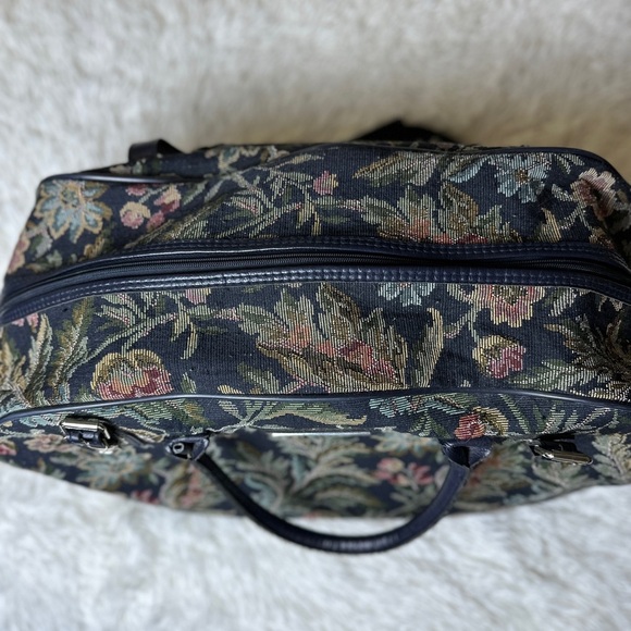 Vintage Jordache Floral Tapestry Duffel Eclectic Grandpa Cottagecore Weekender - Picture 5 of 16